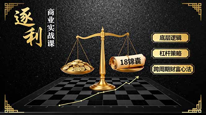 《逐 利》商业实战课，底层逻辑、杠杆策略、18锦囊，跨周期财富心法-shxbox省心宝盒