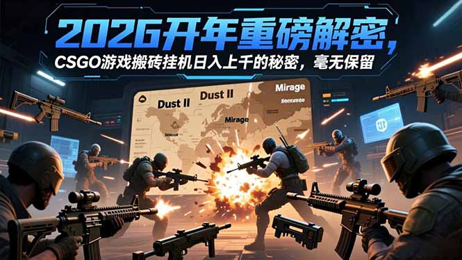 2026开年重磅解密，CSGO游戏搬砖挂机日入上千的秘密，毫无保留-shxbox省心宝盒