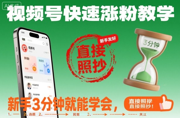 视频号快速涨粉教学，新手3分钟就能学会，直接照抄！-shxbox省心宝盒