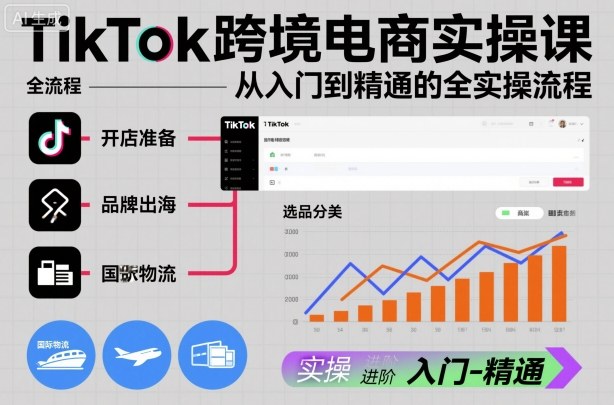 TikTok跨境电商实操课，从入门到精通的全实操流程-shxbox省心宝盒