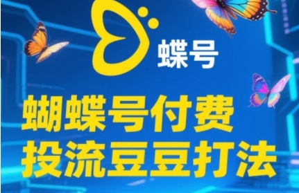 2025蝴蝶号付费投流豆豆打法，助新手快速掌握付费流量撬动自然流的核心玩法-shxbox省心宝盒