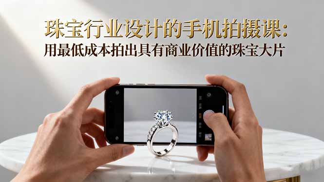 珠宝行业设计的手机拍摄课：用最低成本拍出具有商业价值的珠宝大片！-shxbox省心宝盒