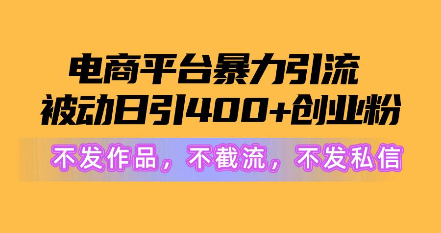 电商平台暴力引流,被动日引400+创业粉不发作品，不截流，不发私信-shxbox省心宝盒