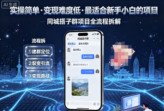 实操简单，变现难度低，最适合新手小白做的项目，每天轻松收入3张，同城搭子群项目全流程拆解-shxbox省心宝盒