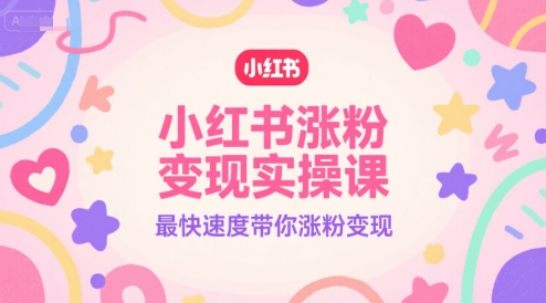 小红书涨粉变现实操课，最快速度带你涨粉变现-shxbox省心宝盒