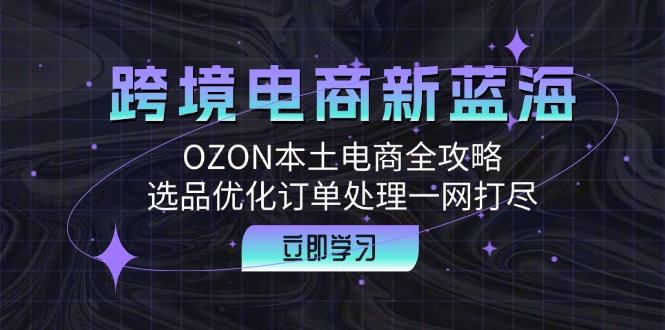 跨境电商新蓝海：OZON本土电商全攻略，选品优化订单处理一网打尽-shxbox省心宝盒