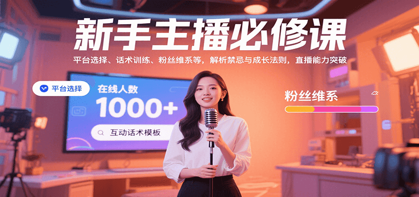 新手主播必修课：平台选择、话术训练、粉丝维系等，解析禁忌与成长法则，突破直播能力-shxbox省心宝盒