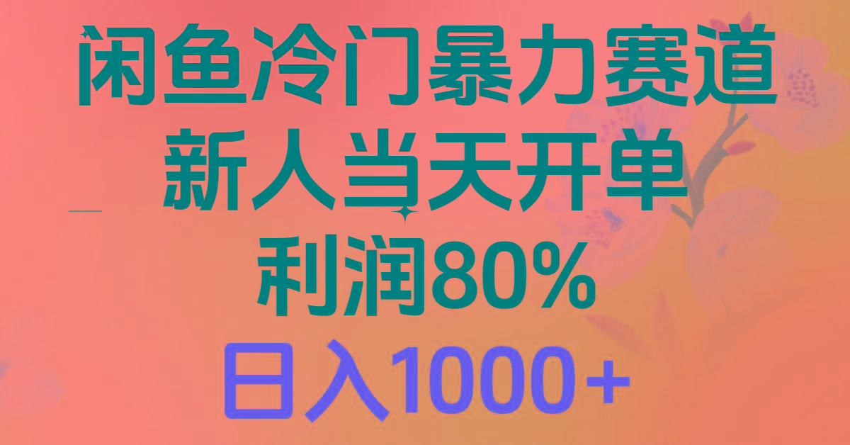 2024闲鱼冷门暴力赛道，新人当天开单，利润80%，日入1000+-shxbox省心宝盒