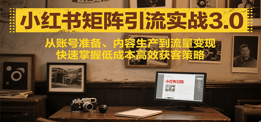小红书矩阵引流3.0，从账号准备、内容生产到流量变现，快速掌握低成本高效获客策略-shxbox省心宝盒