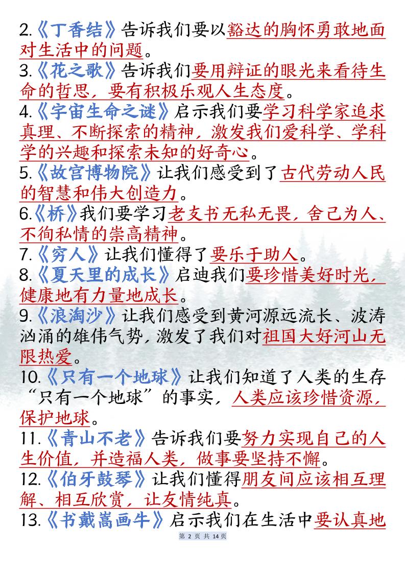 六上语文课内必背知识点汇总（共14页）-shxbox省心宝盒
