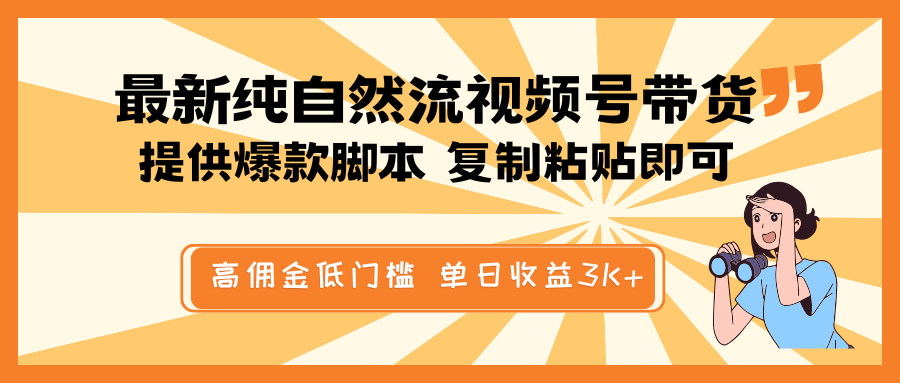 最新纯自然流视频号带货，提供爆款脚本简单 复制粘贴即可，高佣金低门槛，单日收益3K+-shxbox省心宝盒