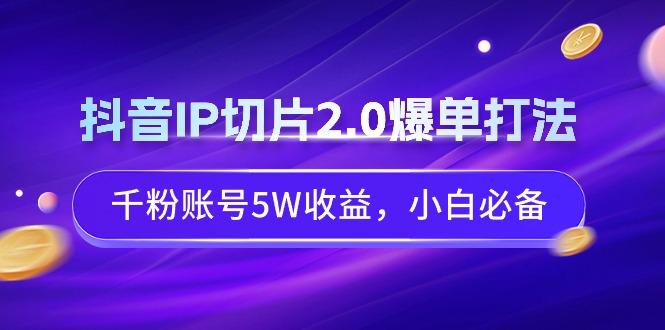 抖音IP切片2.0爆单打法，千粉账号5W收益，小白必备-shxbox省心宝盒