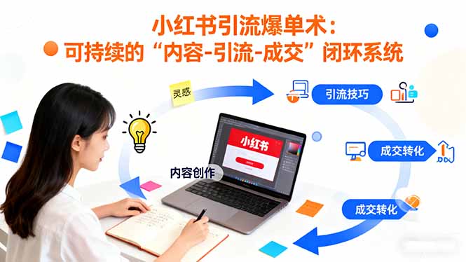 小红书引流爆单术：构建一套低成本 可持续的“内容-引流-成交”闭环系统-shxbox省心宝盒