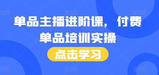 单品主播进阶课，付费单品培训实操，46节完整+话术本-shxbox省心宝盒