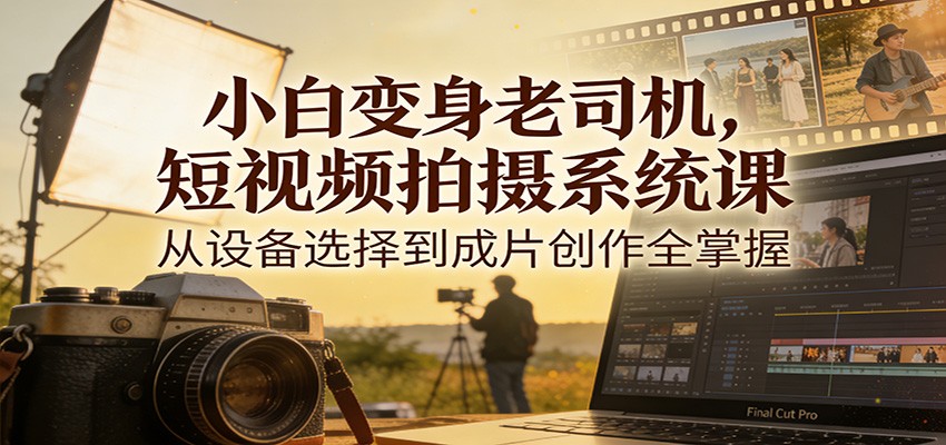 小白变身老司机，短视频拍摄系统课，从设备选择到成片创作全掌握-shxbox省心宝盒
