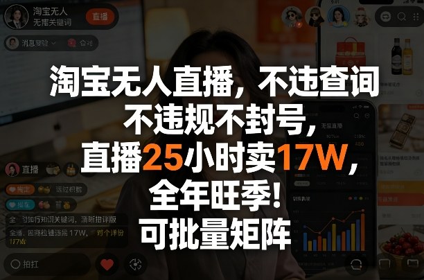 淘宝无人直播，不违规不封号，直播25小时卖17W，全年旺季！可批量矩阵【揭秘】-shxbox省心宝盒