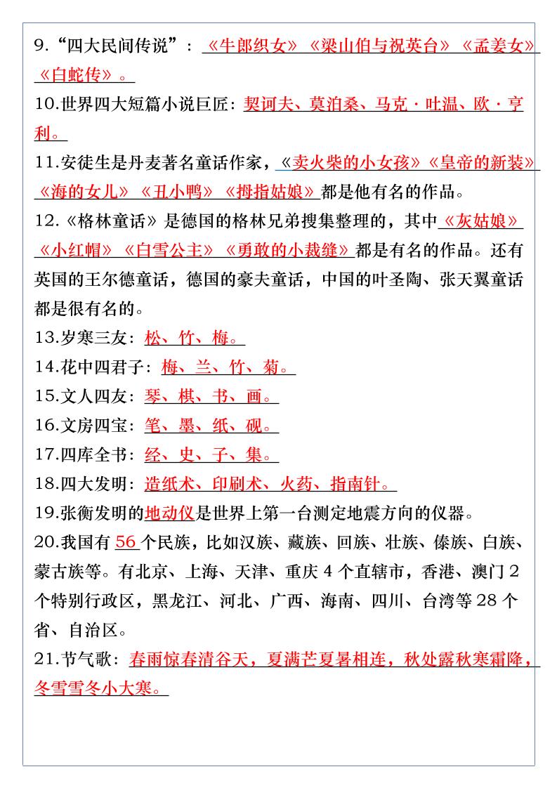 【2025秋新版】五升六年级语文上册必背必考文学常识汇总-shxbox省心宝盒