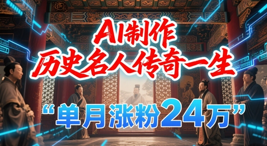 暴力起号！用AI制作历史名人传奇一生，单月涨粉24W，涨粉+变现赛道黑马来了-shxbox省心宝盒