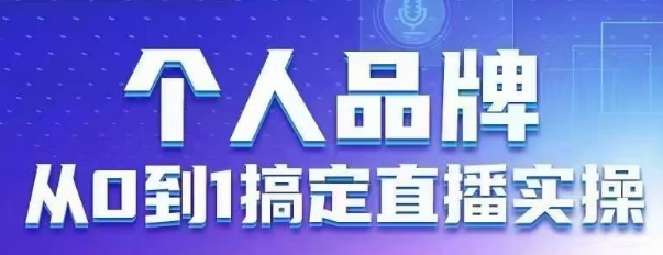 个人品牌：从0到1搞定直播实操，用直播为你的个人品牌赋能，六大实操板块，放大个人影响力-shxbox省心宝盒