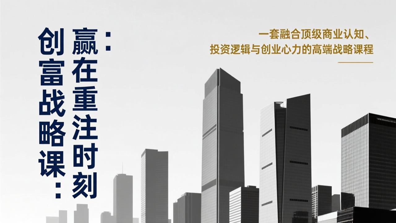 《创富战略课：赢在重注时刻》一套融合顶级商业认知、投资逻辑与创业心力的高端战略课程-shxbox省心宝盒