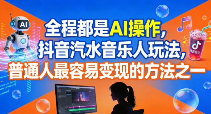 全程都是AI操作，抖音汽水音乐人玩法，普通人最容易变现的方法之一-shxbox省心宝盒