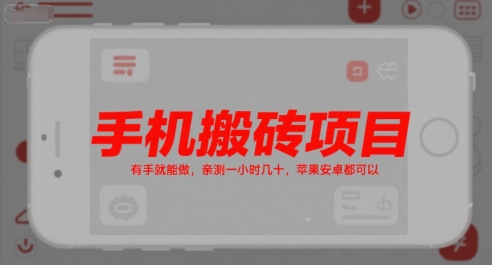 手机搬砖项目，有手就能做，亲测一小时几十，苹果安卓都可以-shxbox省心宝盒