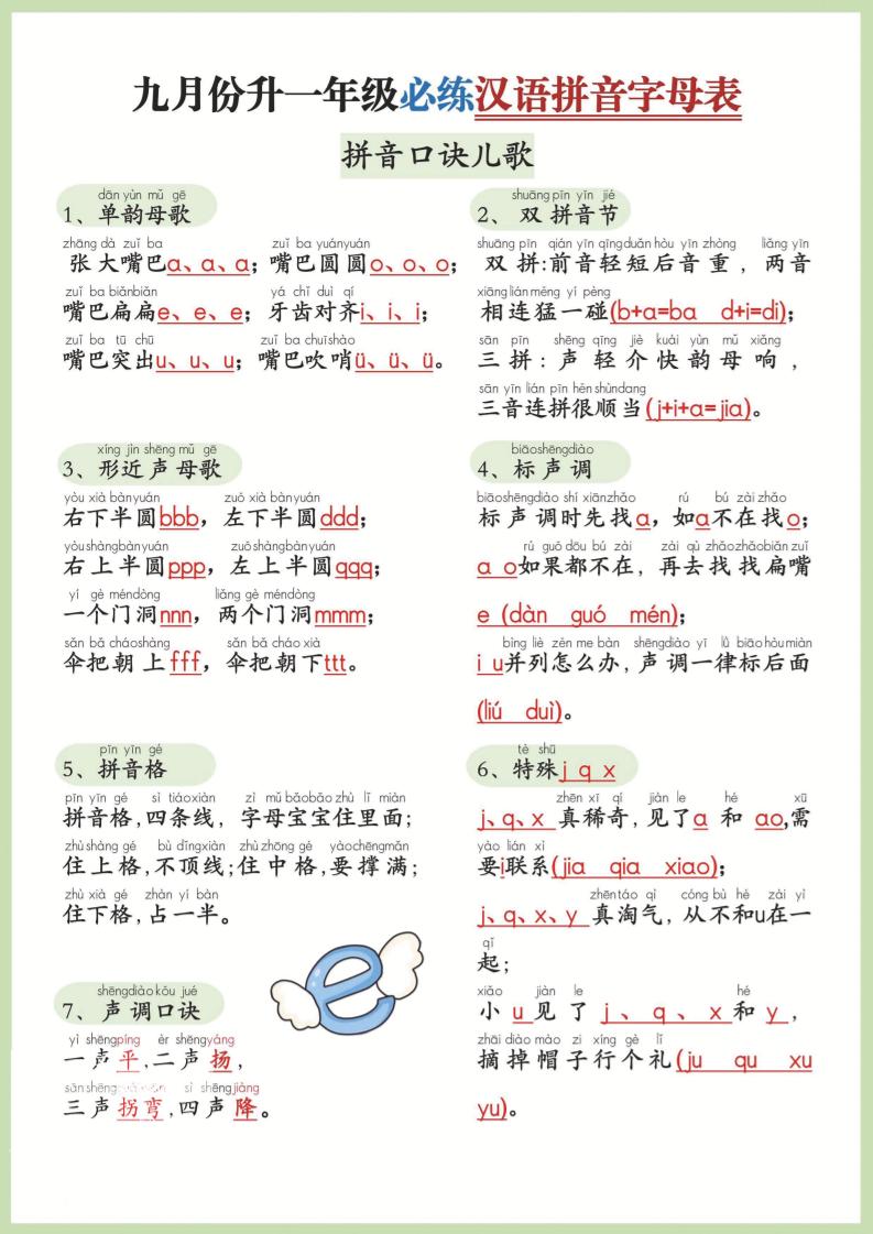 幼小衔接！语文九月份升一年级必练汉语拼音-声母-shxbox省心宝盒