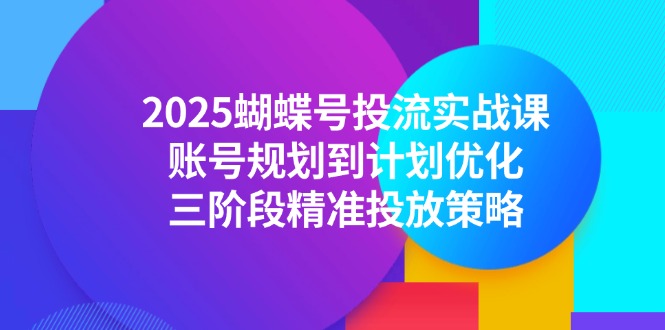 2025蝴蝶号投流实战课，账号规划到计划优化，三阶段精准投放策略-shxbox省心宝盒