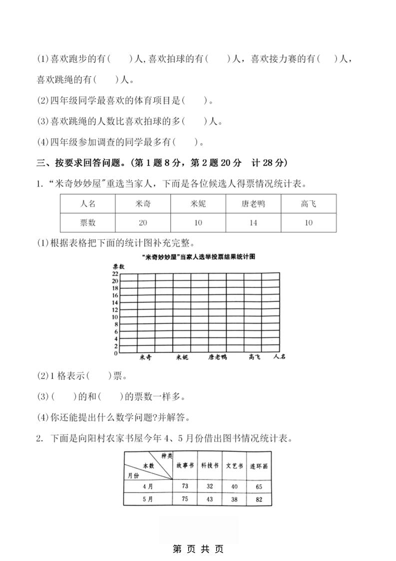 四年级上数学第七单元测试卷2《人教版》-shxbox省心宝盒