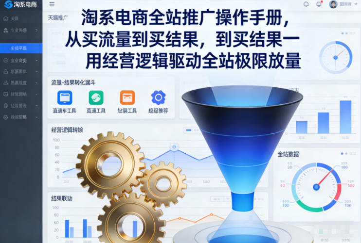 淘系电商全站推广操作手册，从买流量到买结果一用经营逻辑驱动全站极限放量-shxbox省心宝盒