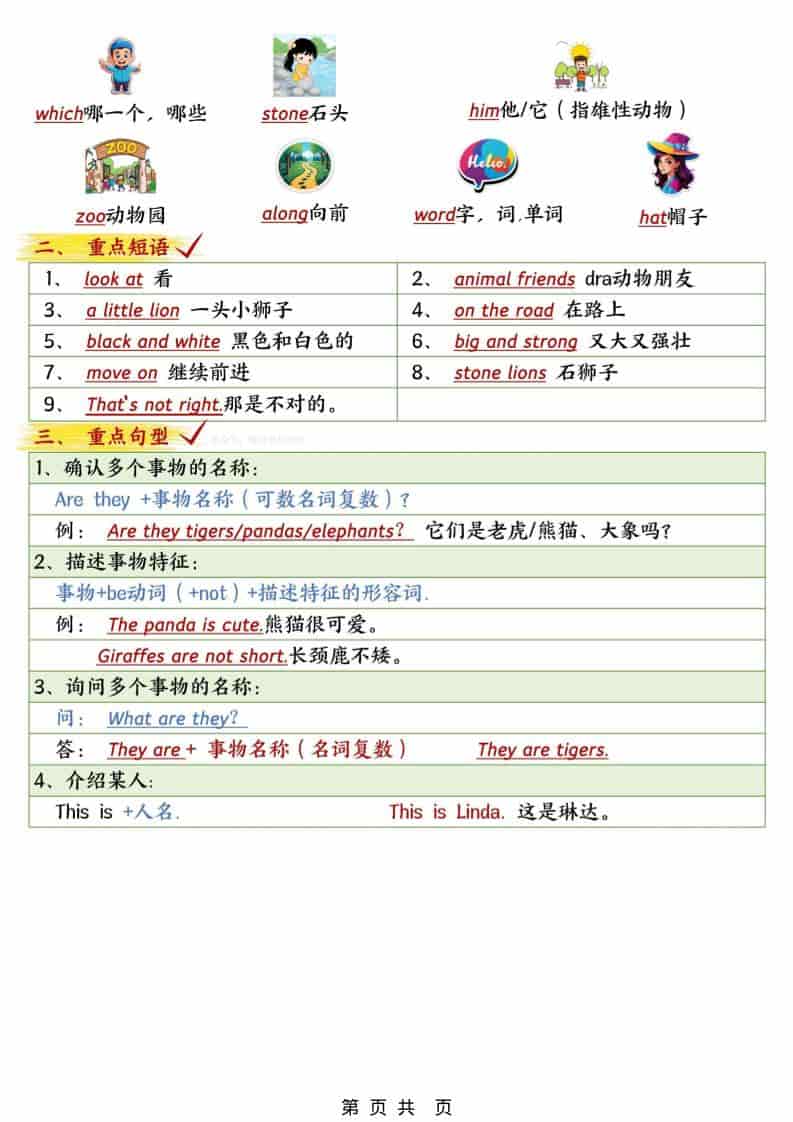 三年级下英语1-6单元考点知识清单《外研版（三起）》-shxbox省心宝盒