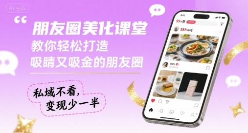 朋友圈美化课堂，教你轻松打造，吸睛又吸金的朋友圈，私域不看，变现少一半-shxbox省心宝盒