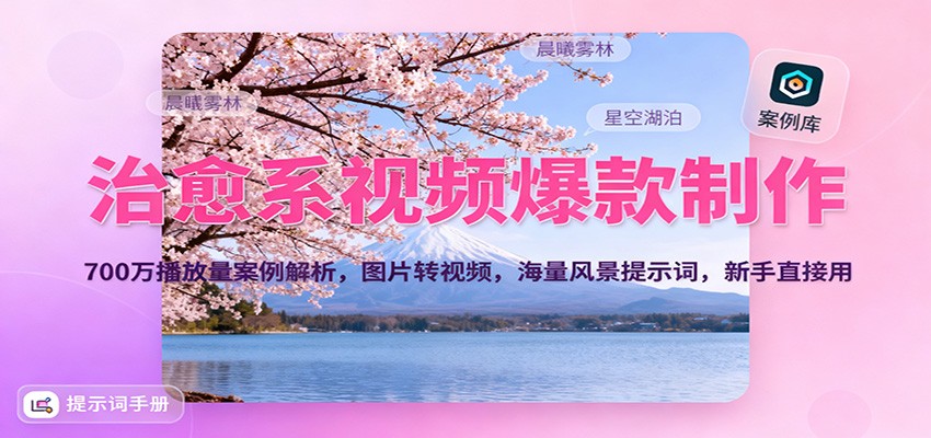 治愈系视频爆款制作，700万播放量案例解析，图片转视频，海量风景提示词，新手直接用-shxbox省心宝盒