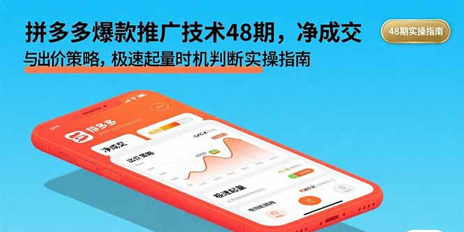拼多多爆款推广技术48期，净成交与出价策略，极速起量时机判断实操指南-shxbox省心宝盒