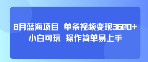 8月AI蓝海项目，单条视频变现1k+ 小白可玩 操作简单易上手-shxbox省心宝盒