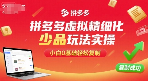 拼多多虚拟精细化少品玩法实操，小白0基础轻松复制-shxbox省心宝盒