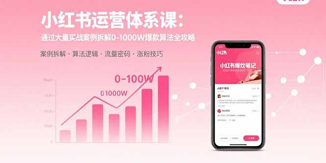小红书运营体系课：通过大量实战案例拆解0-1000W爆款算法全攻略-shxbox省心宝盒