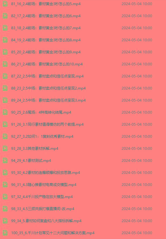 2024单品正价起号，直播素材投流选品：选品课+投流课+素材课+卡首屏/100节-shxbox省心宝盒