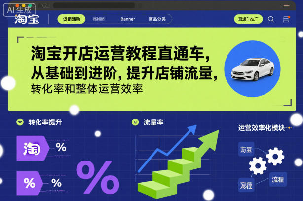 淘宝开店运营教程直通车，从基础到进阶，提升店铺流量，转化率和整体运营效率(更新11月)-shxbox省心宝盒
