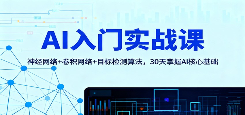 AI入门实战课：神经网络+卷积网络+目标检测算法，30天掌握AI核心基础-shxbox省心宝盒