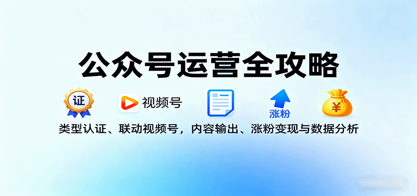 公众号运营全攻略：类型认证、联动视频号，内容输出、涨粉变现与数据分析-shxbox省心宝盒