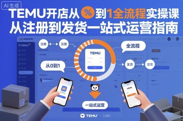 TEMU开店从0到1全流程实操课，从注册到发货一站式运营指南-shxbox省心宝盒