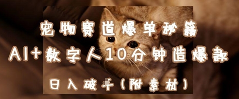 宠物赛道爆单秘籍：AI+数字人10分钟造爆款，日入1k-shxbox省心宝盒