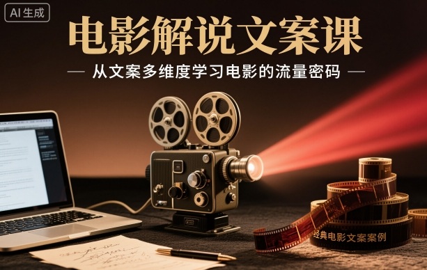 电影解说文案课，从文案多维度学习电影的流量密码-shxbox省心宝盒