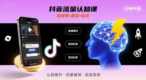 抖音流量认知课，短视频+直播+私域，认知提升，闪电开悟-shxbox省心宝盒