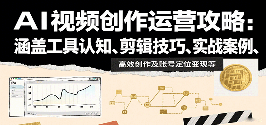 AI视频创作运营攻略：涵盖工具认知、剪辑技巧、实战案例、高效创作及账号定位变现等-shxbox省心宝盒