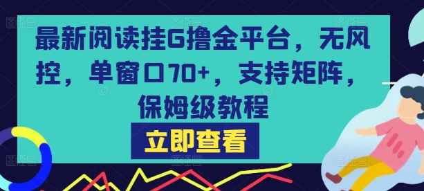 最新阅读挂G撸金平台，无风控，单窗口70+，支持矩阵，保姆级教程【揭秘】-shxbox省心宝盒