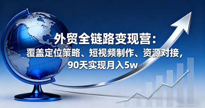 外贸全链路变现营：覆盖定位策略、短视频制作、资源对接，90天实现月入5w-shxbox省心宝盒