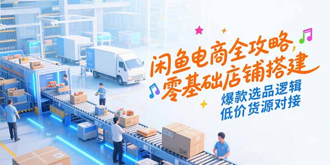 闲鱼电商全攻略，零基础店铺搭建，爆款选品逻辑，低价货源对接-shxbox省心宝盒