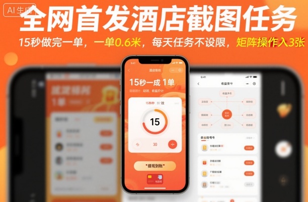 全网首发酒店截图任务,15秒做完一单,一单0.6米,每天任务不设限,矩阵操作日入3张【揭秘】-shxbox省心宝盒